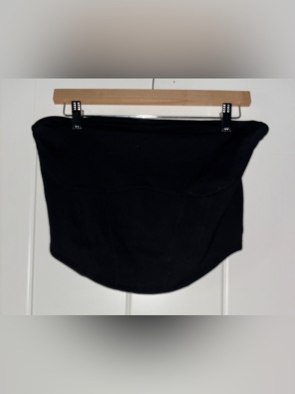 Pink Victoria’s Secret Black Ribbed Crop Tube Top Women XXL NEW Layering Comfy